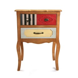 Commode baroque noire 3 tiroirs avec poignées argentées et pieds galbés