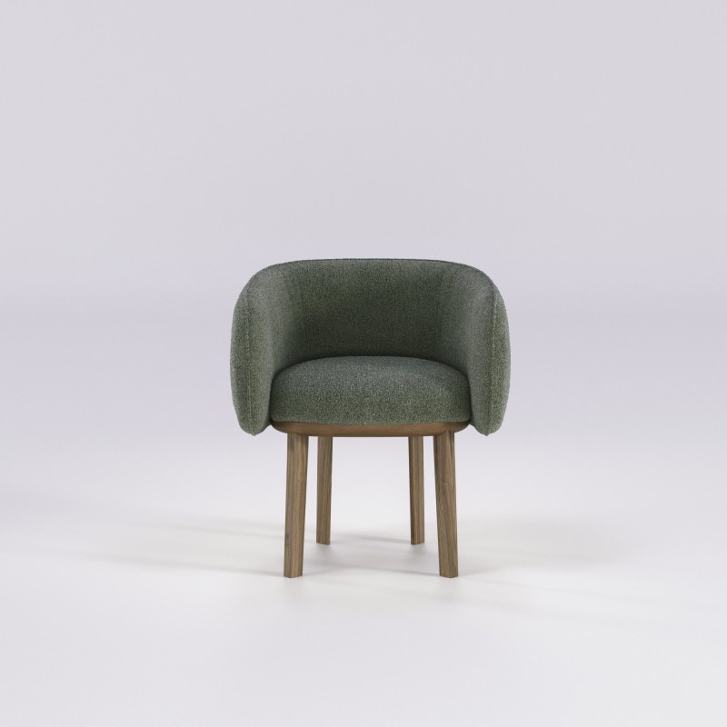 Fauteuil en noyer massif NIDO