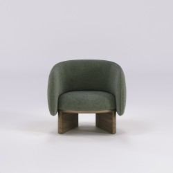 Fauteuil salon en noyer massif NIDO