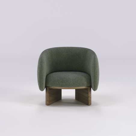 Fauteuil salon en noyer massif NIDO