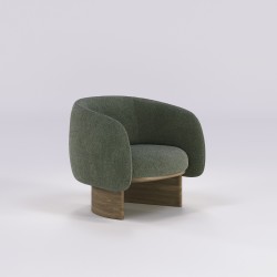 Fauteuil salon en noyer massif NIDO