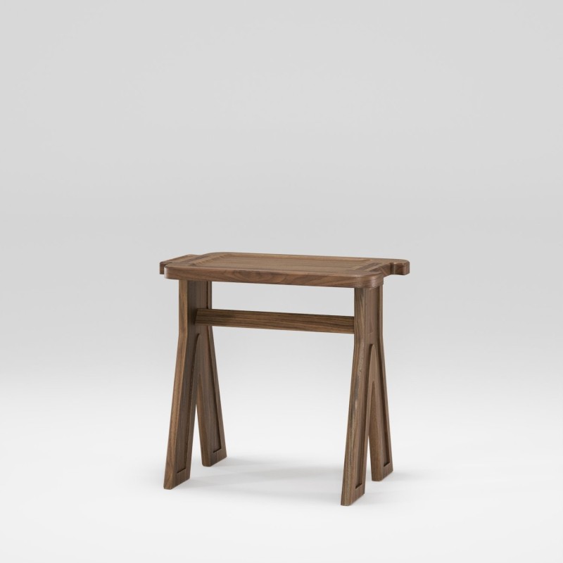 Tabouret en noyer massif MULTIBANQUETA
