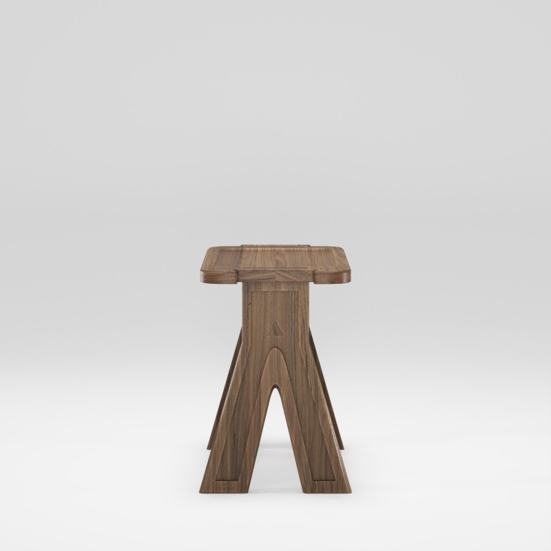 Tabouret en noyer massif MULTIBANQUETA