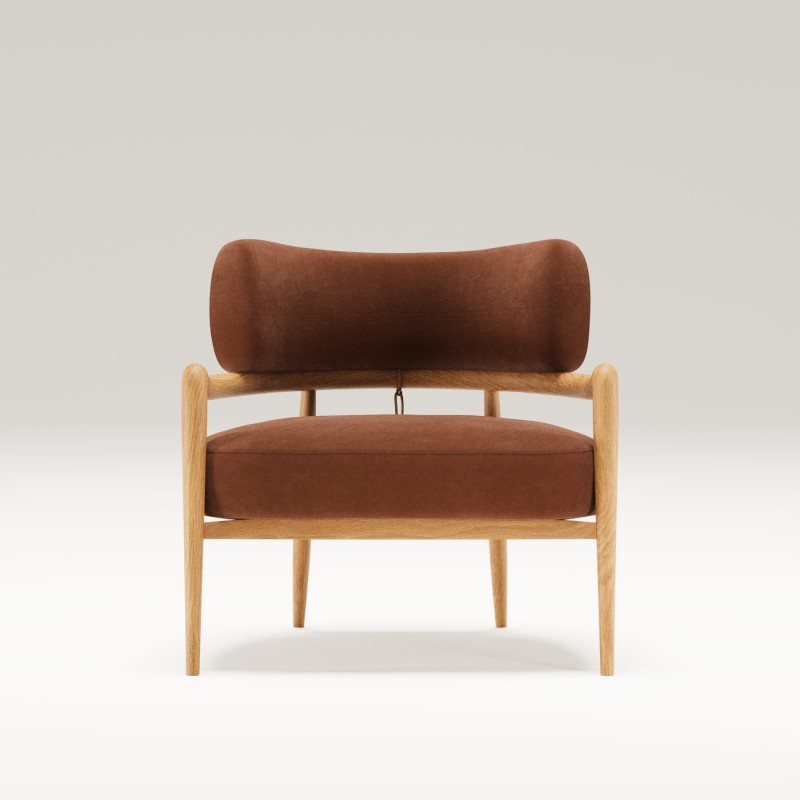 Fauteuil salon en chêne massif BOTERO