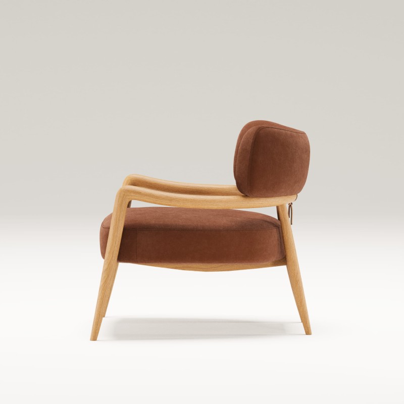 Fauteuil salon en chêne massif BOTERO