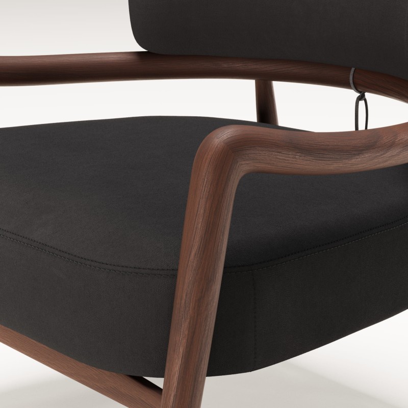 Fauteuil salon en noyer massif BOTERO