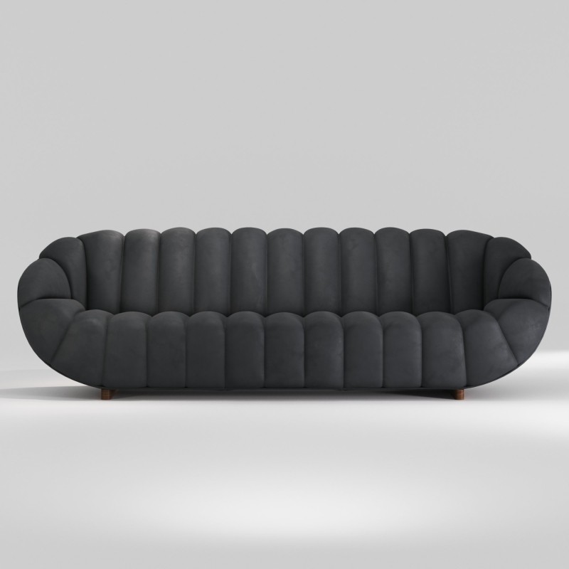 Canapé 3P en noyer massif tissu RABELO