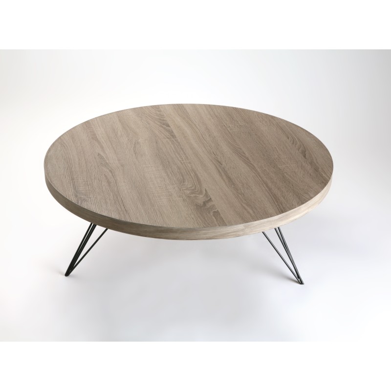 Table basse industrielle bois et métal – Style vintage chocolat