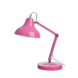 Lampe de bureau articulée style rétro années 70 en métal rose bonbon