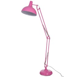 Lampadaire sur pied style industriel vintage rose bonbon
