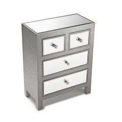 Commode chiffonnier style Art Déco recouvert de miroirs 4 tiroirs